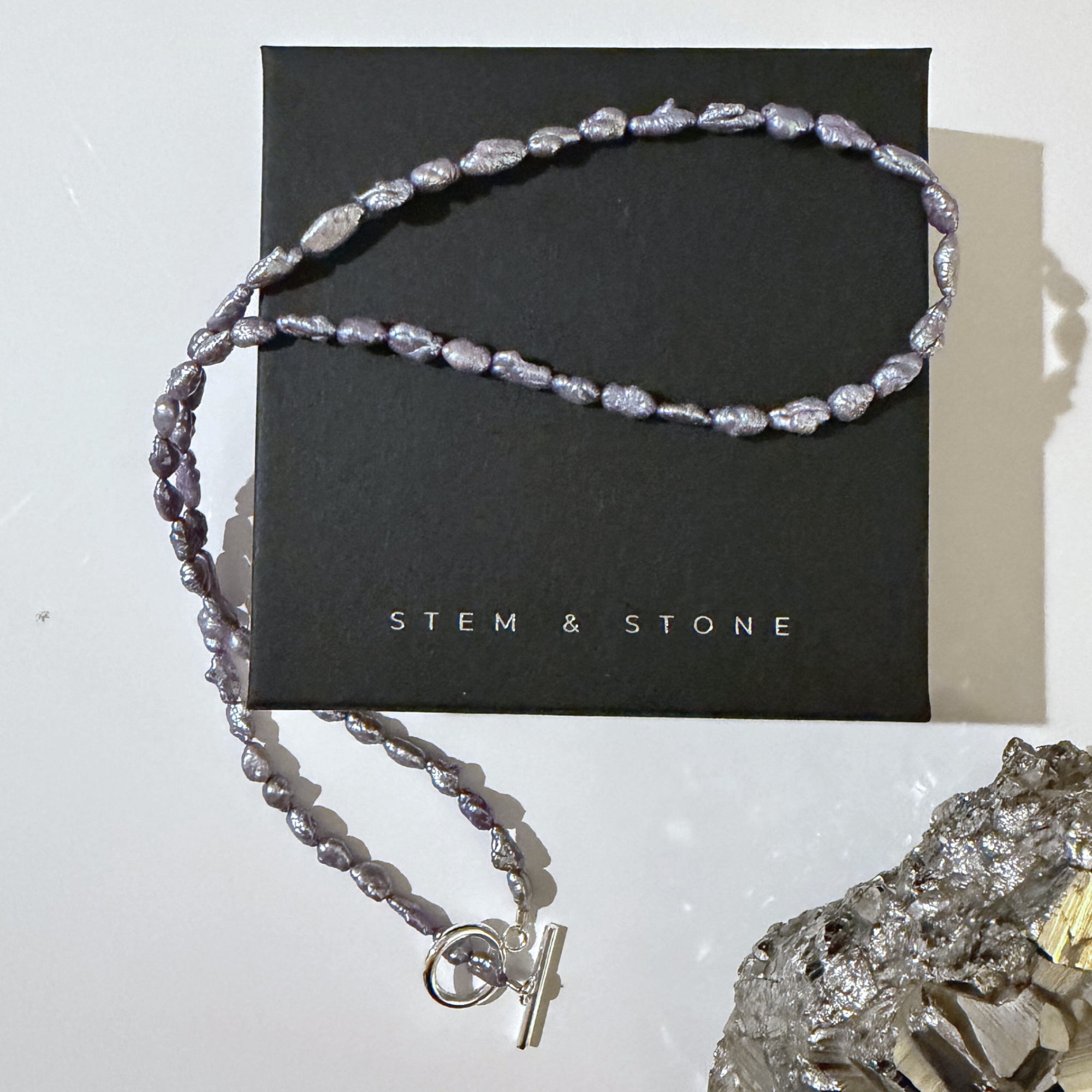 VINTAGE JAPANESE PURPLE PEARL NECKLACE - My Store