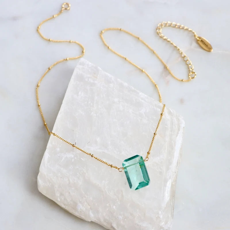 mesa blue-aquamarine octagon necklace